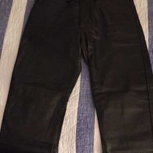 Men's Black Leather Pants Actual. Measure Is 34